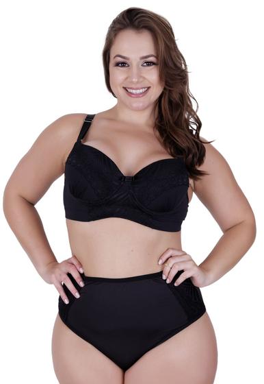 Imagem de Conjunto de Lingerie Plus Size Sutiã Reforçado e Calcinha Cós Alto - c15 CAROLINA