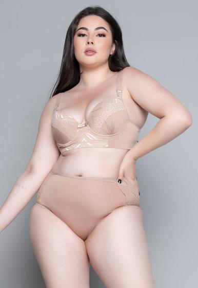 Imagem de Conjunto de Lingerie Plus Size Wls Modas Sutiã Reforçado Com Bojo Calcinha Luxo