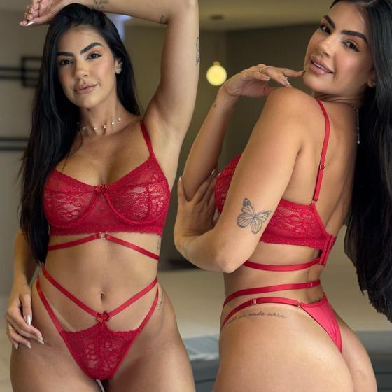 Imagem de Conjunto De Lingerie Renda Sem Bojo Com Aro