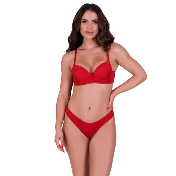 Imagem de Conjunto de Lingerie Sutiã com Bojo e Calcinha Básico