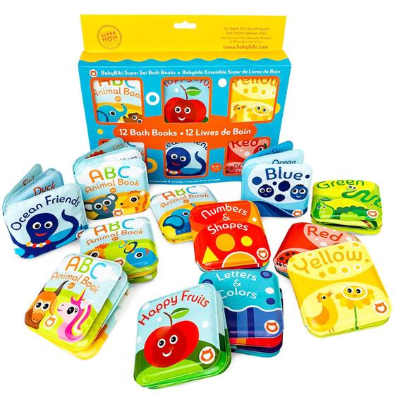 Imagem de Conjunto de Livros de Banho BabyBibi Super Set - 12 Livros com Temas de Frutas, Oceanos e ABC