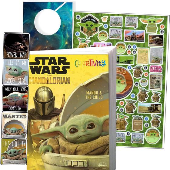Imagem de Conjunto de livros de colorir de Star Wars Mandalorian - Pacote inclui adesivos baby Yoda e cabide de porta especial (Star Wars Classic)