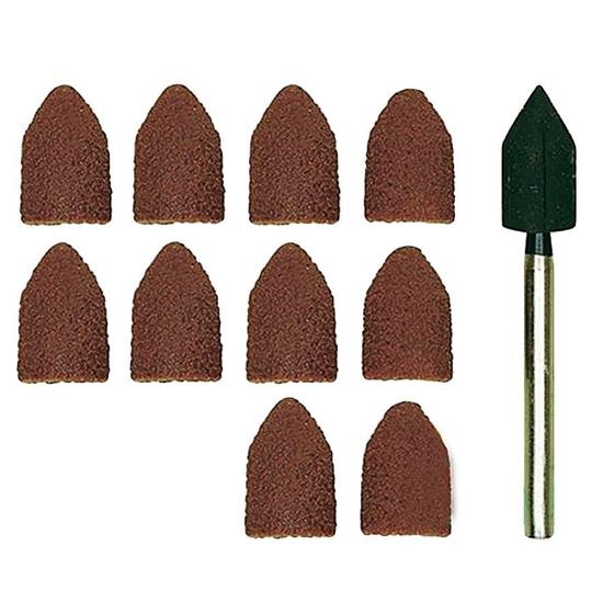 Imagem de Conjunto de Lixas Cônicas 13x9mm com Suporte 28987 Proxxon 10 Unidades
