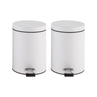 Conjunto de Lixeira 5 Litros 2 Peças Branco Menor preço em Conjunto de Lixeira 5 Litros 2 Peças Branco
