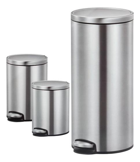Imagem de Conjunto De Lixeiras Redondas 5l 8l E 30l Com Pedal