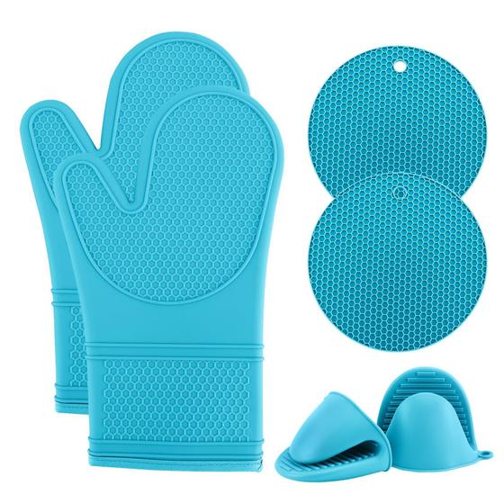 Imagem de Conjunto de luvas de forno COOK WITH COLOR Silicone 6 peças resistente ao calor