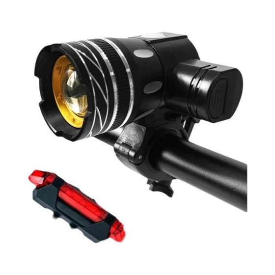 Imagem de Conjunto de Luz LED para Bicicleta 15000lm T6 - Recarregável via USB, à Prova d'Água com Zoom