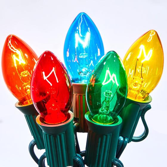 Imagem de Conjunto de luzes de corda de Natal Minetom C7 Multicolor 15m
