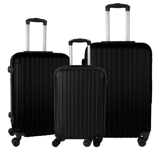 Conjunto de mala de viagens fibra rígida abs 3 pçs - p/m/g Menor preço em Conjunto de mala de viagens fibra rígida abs 3 pçs - p/m/g