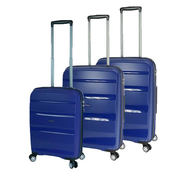 Imagem de Conjunto de Malas de Viagem Expansível em Polipropileno Samsonite Spin Air 3pcs P/m/g Tsa Azul