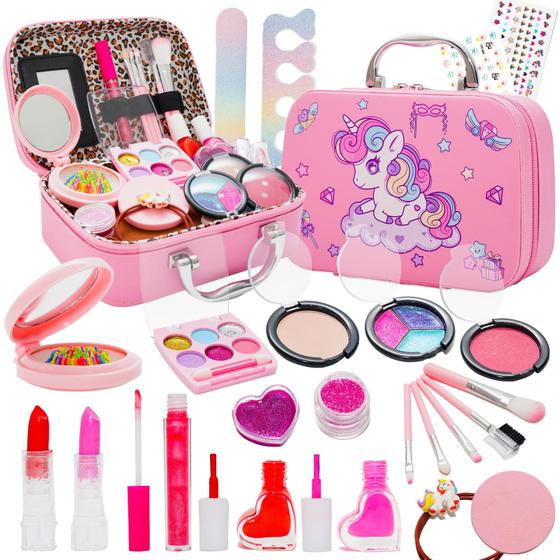 Imagem de Conjunto de Maquiagem Infantil EMEJIRUSHI - Não Tóxico e Lavável