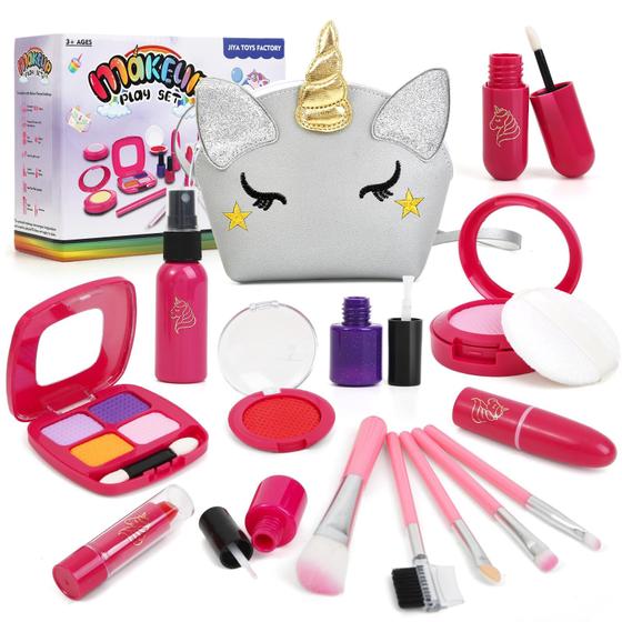 Imagem de Conjunto de Maquiagem Infantil Pretend Pink ToToToo com Bolsa de Cosméticos