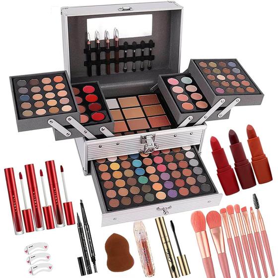 Imagem de Conjunto de maquiagem UNIFULL 132 cores All-In-One com bolsa de maquiagem para mulheres