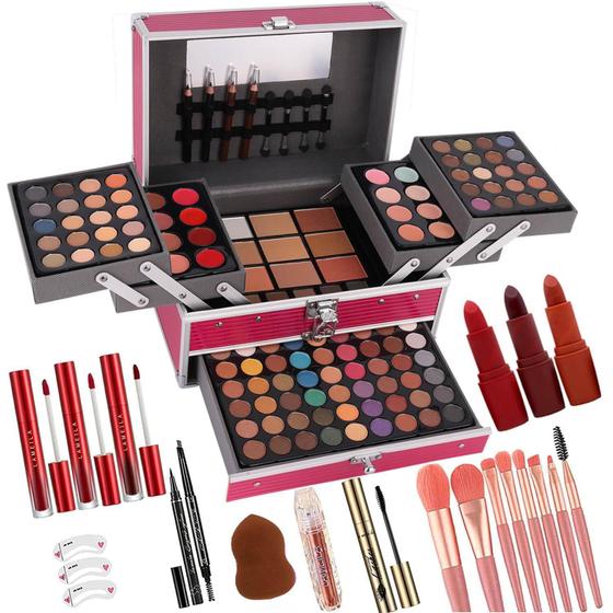 Imagem de Conjunto de Maquiagem UNIFULL 132 Cores - Completo com Pincel