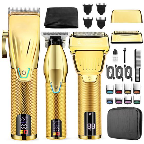 Imagem de Conjunto de Máquinas de Cortar Cabelo Profissional Bomxin para Homens com T-Blade