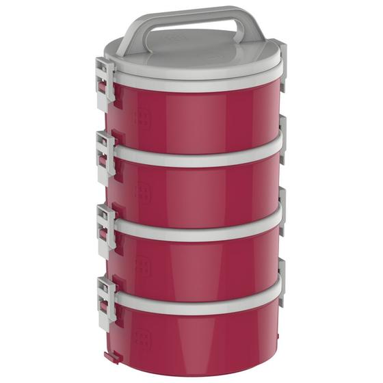 Conjunto de Marmitas com 4 divisórias 1,5L Tekcor - Soprano Menor preço em Conjunto de Marmitas com 4 divisórias 1,5L Tekcor - Soprano