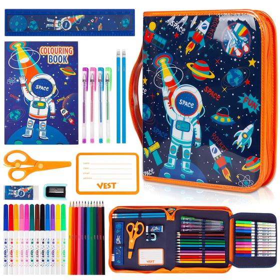 Imagem de Conjunto de materiais de arte YOYTOO Space Markers com estojo de lápis Glitter