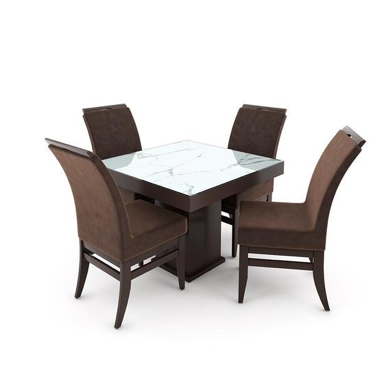 Imagem de Conjunto de Mesa 100cm com 4 Cadeiras Santiago Talismã