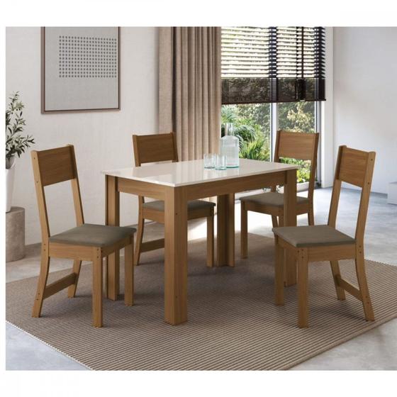 Imagem de Conjunto De Mesa 1,08cm Belgica Com 4 Cadeiras Indekes