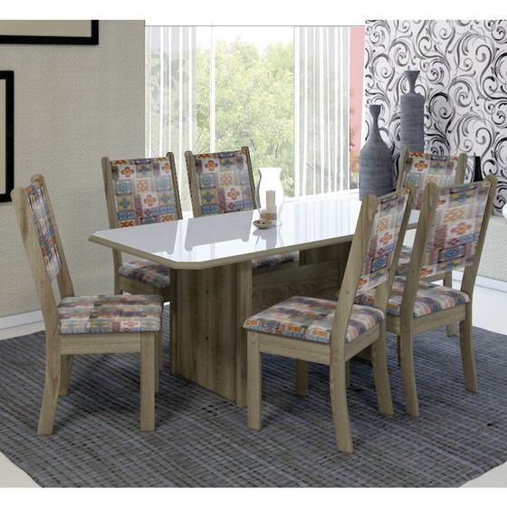 Imagem de Conjunto de Mesa 150 cm 6 Cadeiras Star Indekes