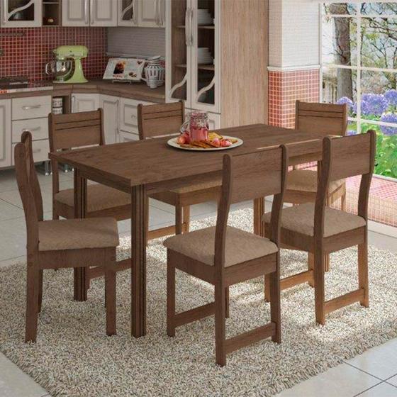 Imagem de Conjunto de Mesa 6 Cadeiras Dallas Plus Indekes 9834