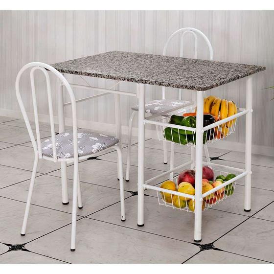 Conjunto de Mesa com 2 Cadeiras Alice Iguatemi Branco Menor preço em Conjunto de Mesa com 2 Cadeiras Alice Iguatemi Branco