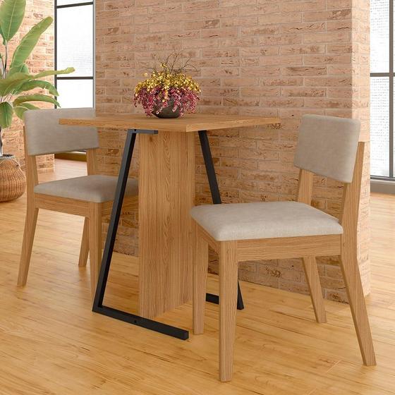 Imagem de Conjunto De Mesa Com 2 Cadeiras Arkansas Cinamomo/bege - M. Arapongas