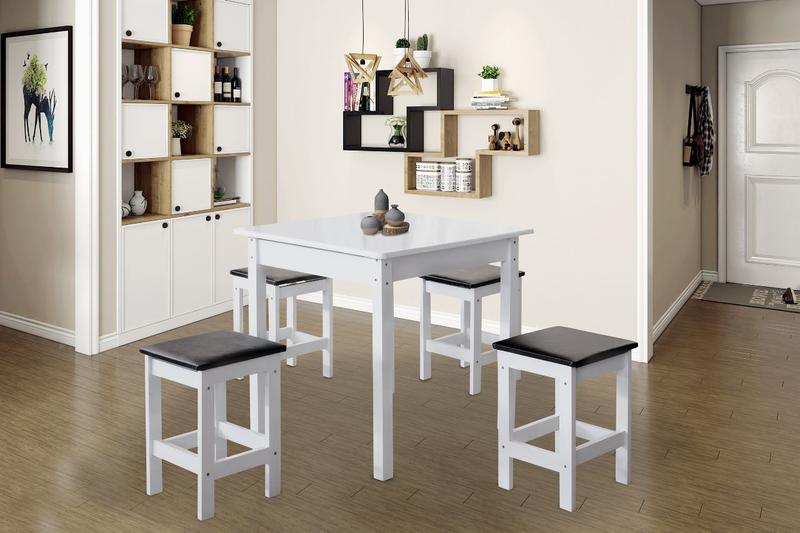 Imagem de Conjunto de Mesa com 4 Banquetas Branca Isabela