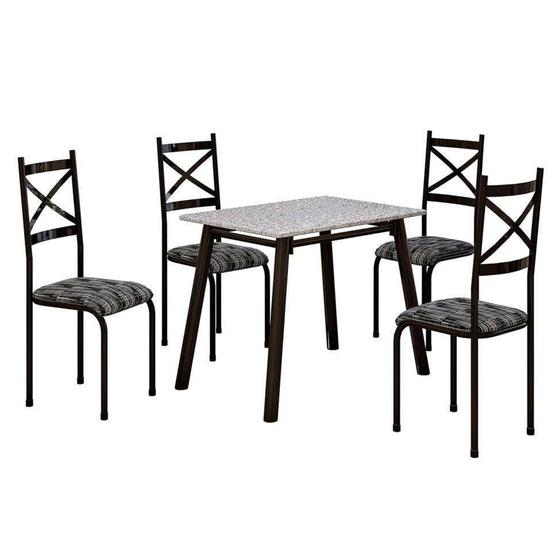 Imagem de Conjunto de Mesa com 4 Cadeiras Cris Preto - Milla