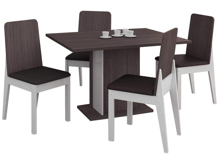 Imagem de Conjunto de Mesa com 4 Cadeiras Estofadas