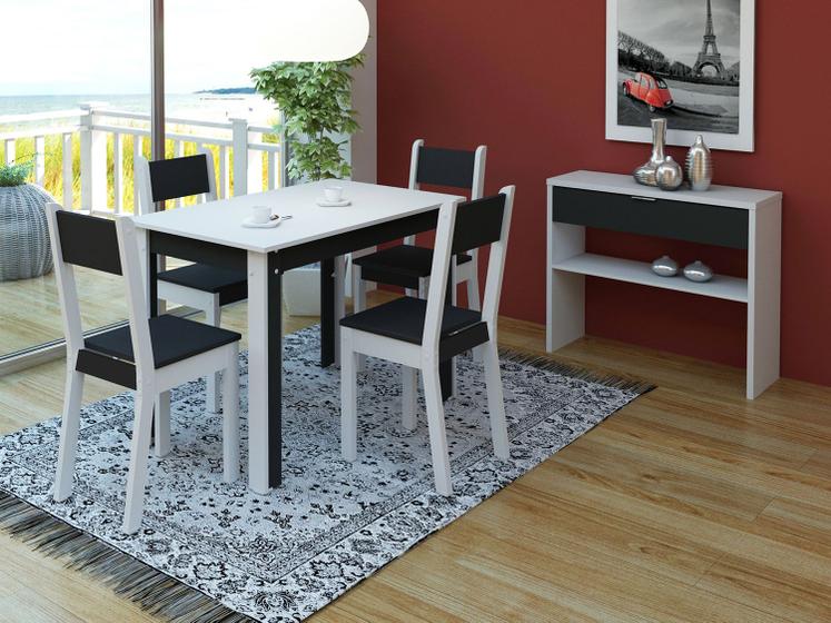 Imagem de Conjunto de Mesa com 4 Cadeiras Estofadas Madesa