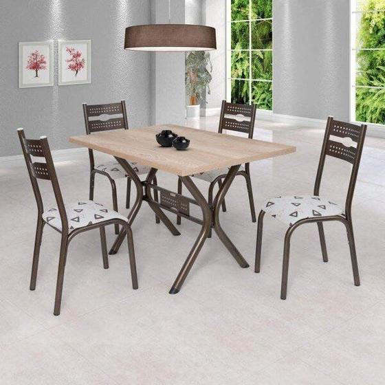 Conjunto de Mesa com 4 Cadeiras Luna Ciplafe Menor preço em Conjunto de Mesa com 4 Cadeiras Luna Ciplafe