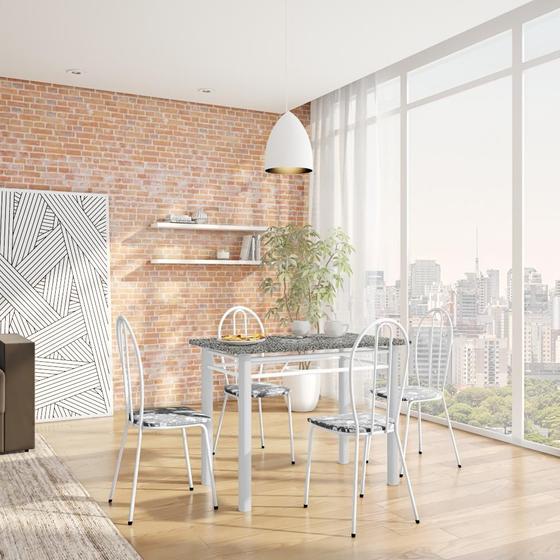 Imagem de Conjunto de Mesa com 4 Cadeiras Mayara Branco