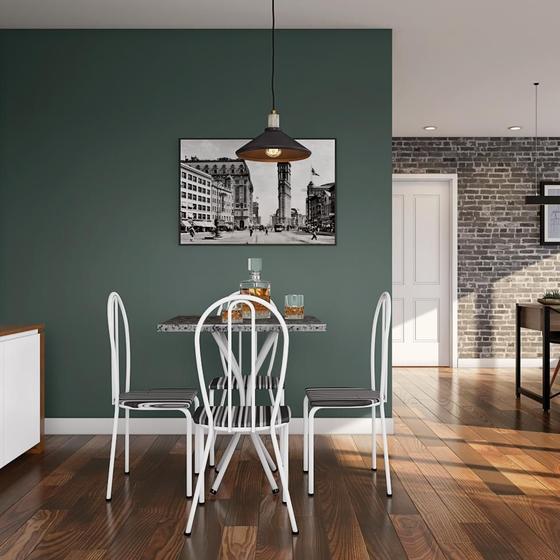 Imagem de Conjunto de Mesa com 4 Cadeiras Tamara Branco e Preto