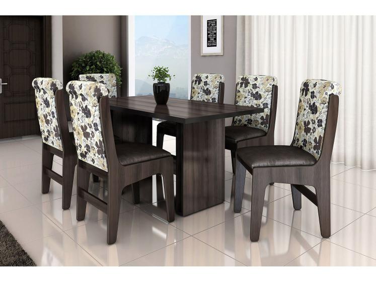 Imagem de Conjunto de Mesa com 6 Cadeiras Dobuê Movelaria