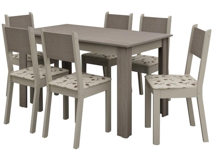 Imagem de Conjunto de Mesa com 6 Cadeiras Estofadas Madesa