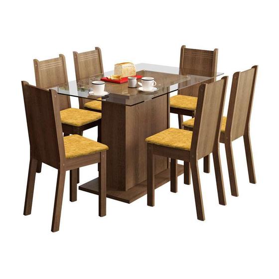 Imagem de Conjunto de Mesa com 6 Cadeiras Gales Rustic e Palha