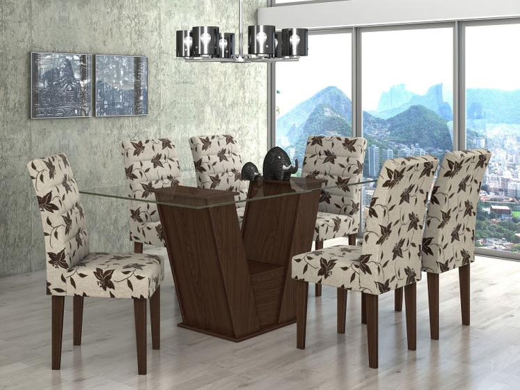Imagem de Conjunto de Mesa com 6 Cadeiras Lopas 