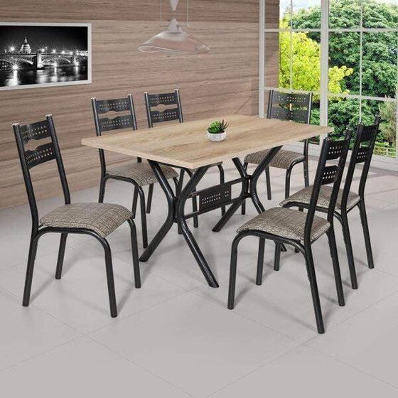 Imagem de Conjunto de Mesa com 6 Cadeiras Luna