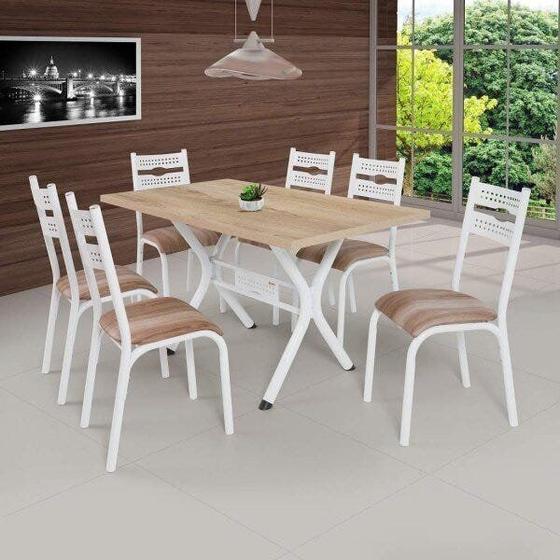 Imagem de Conjunto de Mesa com 6 Cadeiras Luna Clássica