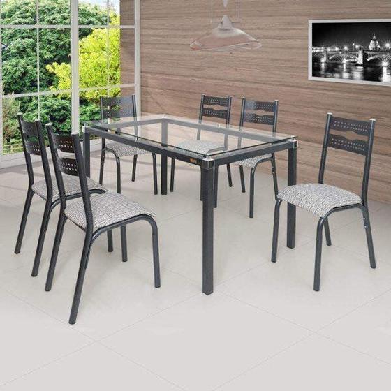 Imagem de Conjunto de Mesa com 6 Cadeiras Luna Clássica Ciplafe