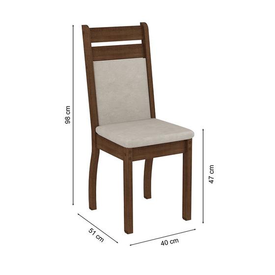 Imagem de Conjunto de Mesa com 8 Cadeiras Louise Suede Rustic e Pérola