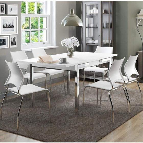 Imagem de Conjunto de Mesa de Jantar Extensível e 6 Cadeiras Júnior Espresso Móveis