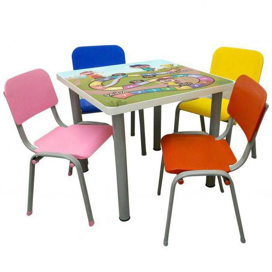 Imagem de Conjunto de Mesa e Cadeira Infantil Reforçadas Lg Flex Coloridas