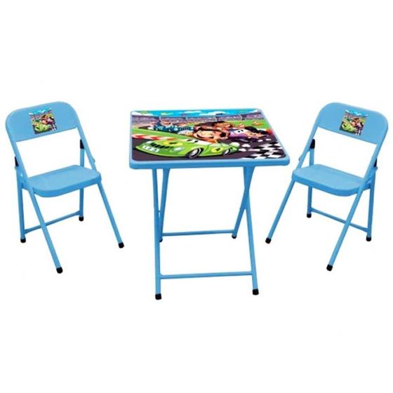 Imagem de Conjunto de Mesa Infantil Carros com 2 Cadeiras Açomix