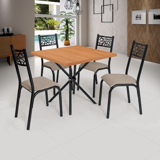 Imagem de Conjunto de Mesa Jade Tampo Laminado com 4 Cadeiras
