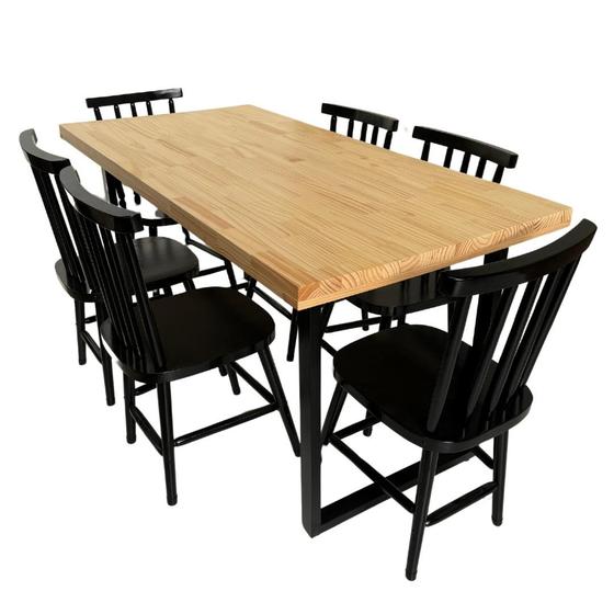 Imagem de Conjunto de Mesa Jantar Melissa 160X80  com 6 cadeiras -  REISOL MÓVEIS