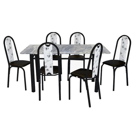 Imagem de Conjunto de Mesa Michelly com 06 Cadeiras 150X75cm Moura