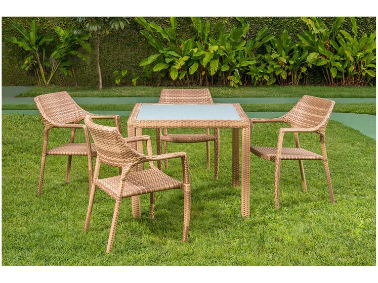 Conjunto de Mesa para Jardim/Área Externa - com 4 Cadeiras Alegro ...