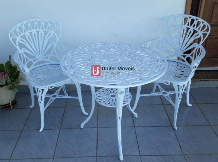 Imagem de Conjunto de Mesa Para Jardim Primavera com 2 Poltronas e Mesa Alta em Alumínio Fundido Unifer Móveis